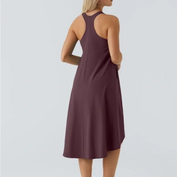 Halara Breezeful Backless Racerback Hi Low Midi Quick Dry Dress - Picture 2 of 10